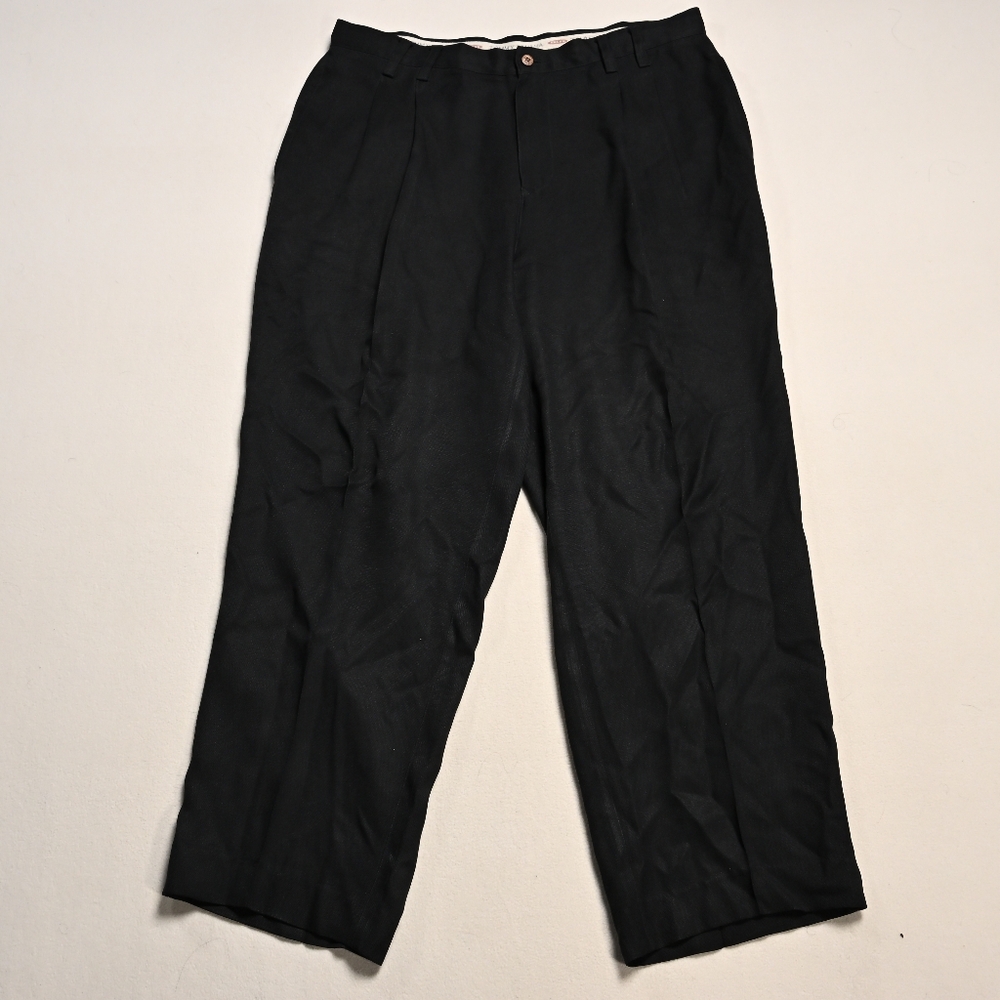 VTG Tommy Bahama 100% SILK Pants Mens 36 Pleated Belt Loops Relax Straight